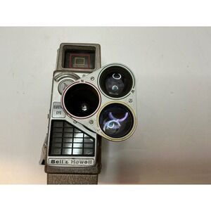 Bell & Howell Vintage 8mm Movie Camera Wind Up Crank Brown Metal Film Prop AS IS